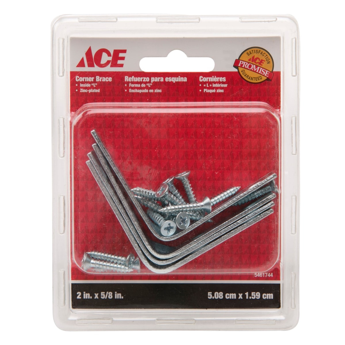 ACE 5290127 L Corner Brace (Pack of 4, Silver)