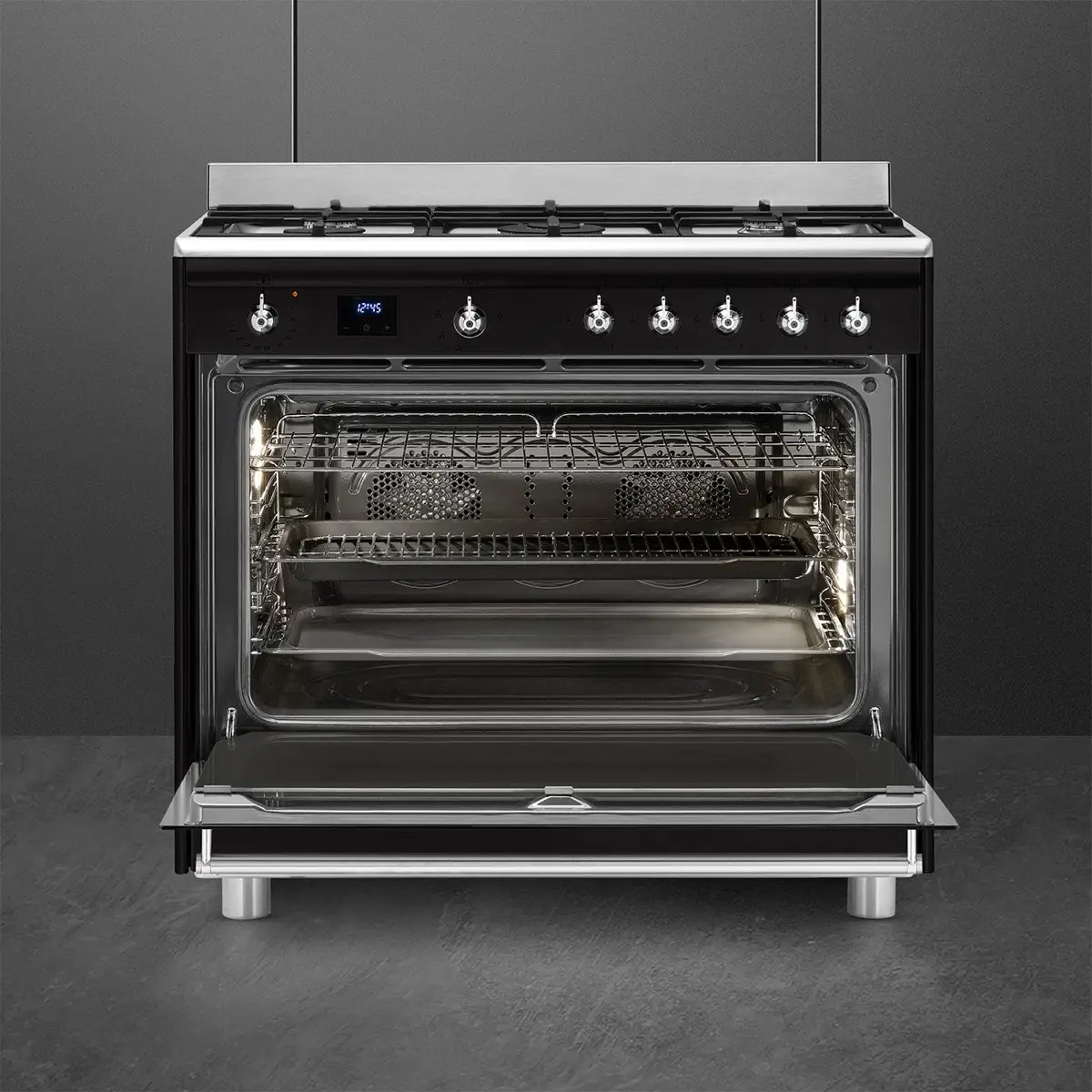 SMEG Freestanding Concert 5-Burner Gas Cooker W/Electric Oven, SSA91MABL2 (90 x 90 x 60 cm)