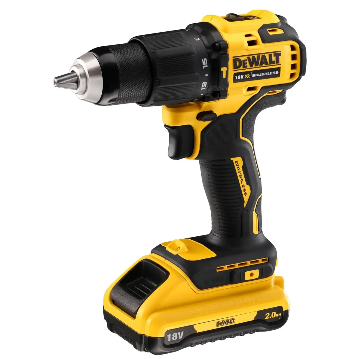 Dewalt Brushless Cordless Hammer Drill Driver with Batteries and Charger (18 V) 