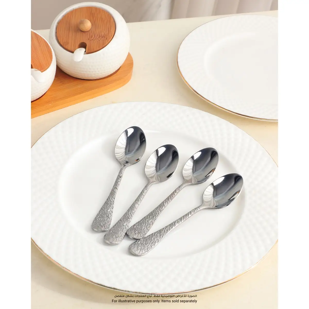 Orchid Artistic Stainless Steel Dessert Tea Spoon Set (4 Pc.)