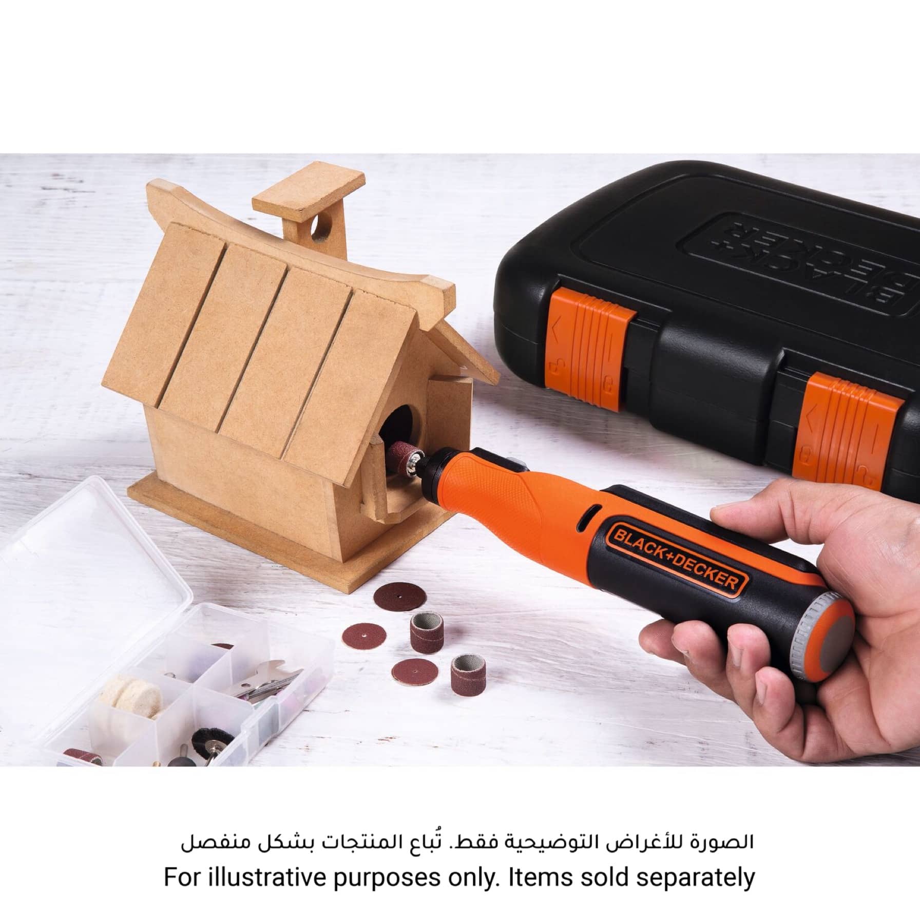 Black+Decker Cordless Rotary Tool Set W/Kitbox, BCRT8IK-XJ (7.2 V, 52 Pc.)