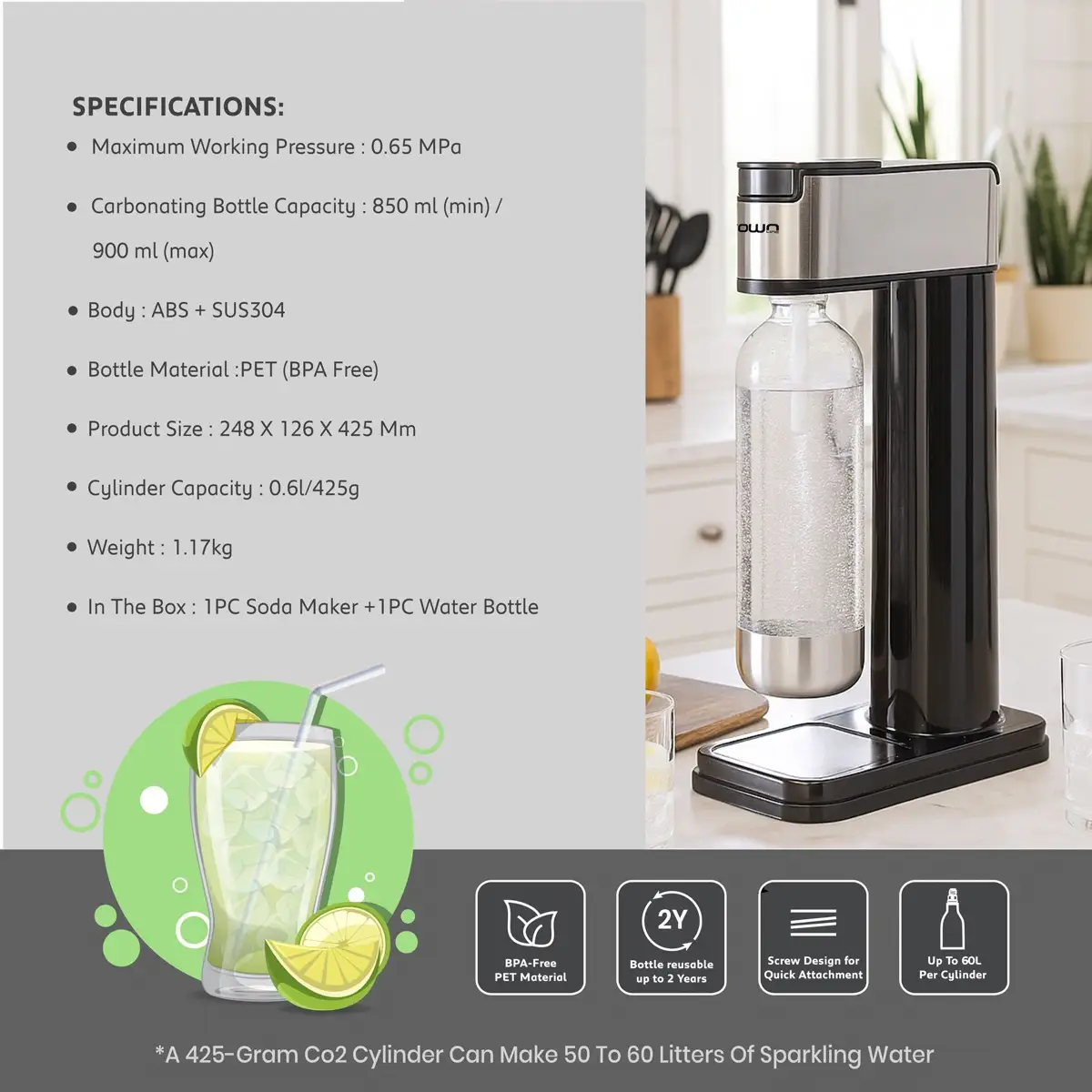 Crownline ABS Soda Maker, SM-454