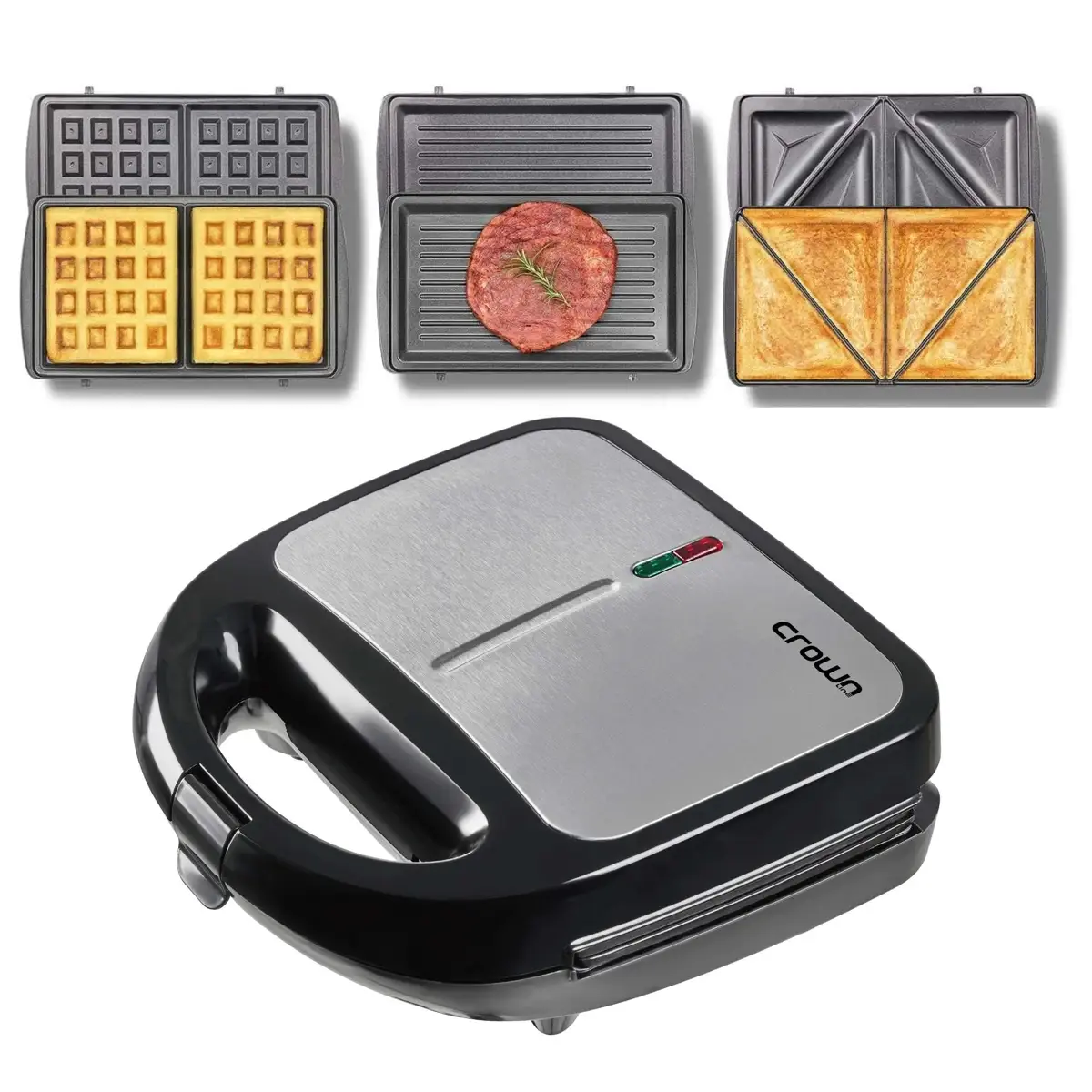 Crownline Sandwich Maker W/Detachable Plates, SM-441 (850 W)