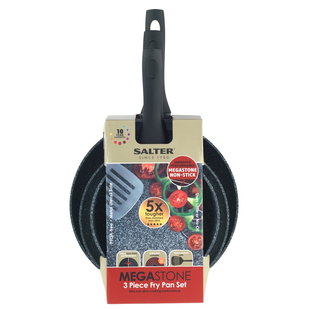 Salter Megastone Non-Stick Frying Pan (Set of 3, Aluminum)
