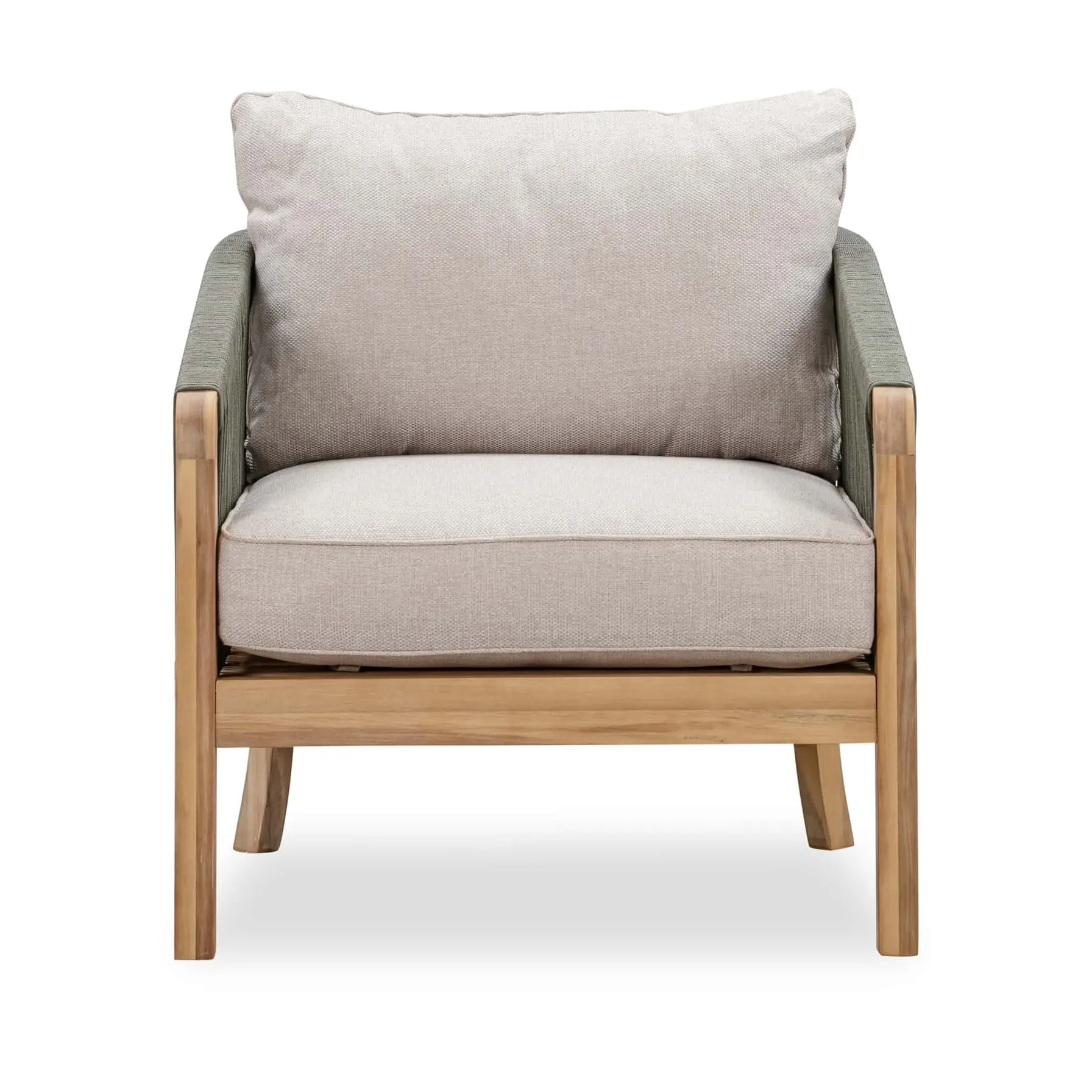Santiago Single-Seater Acacia Wood Outdoor Sofa W/Cushions (76 x 73 x 69.5 cm)