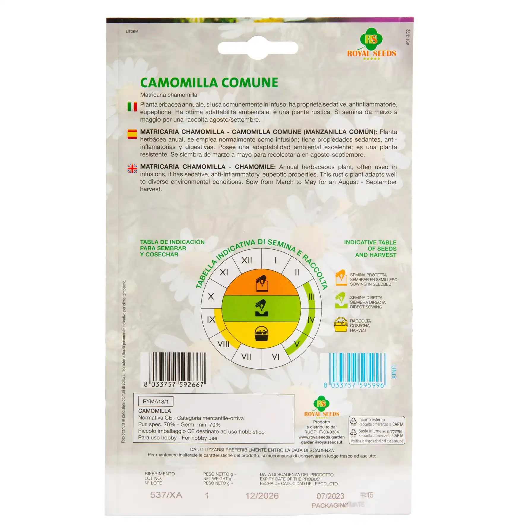 Royal Seeds Chamomile Seeds
