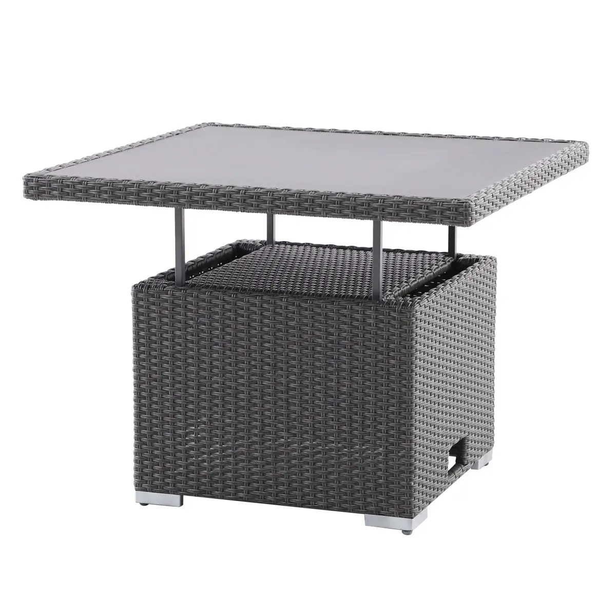 Aston Rattan 5-Seater Steel Corner Outdoor Sofa Set (190 x 75 x 84 cm)