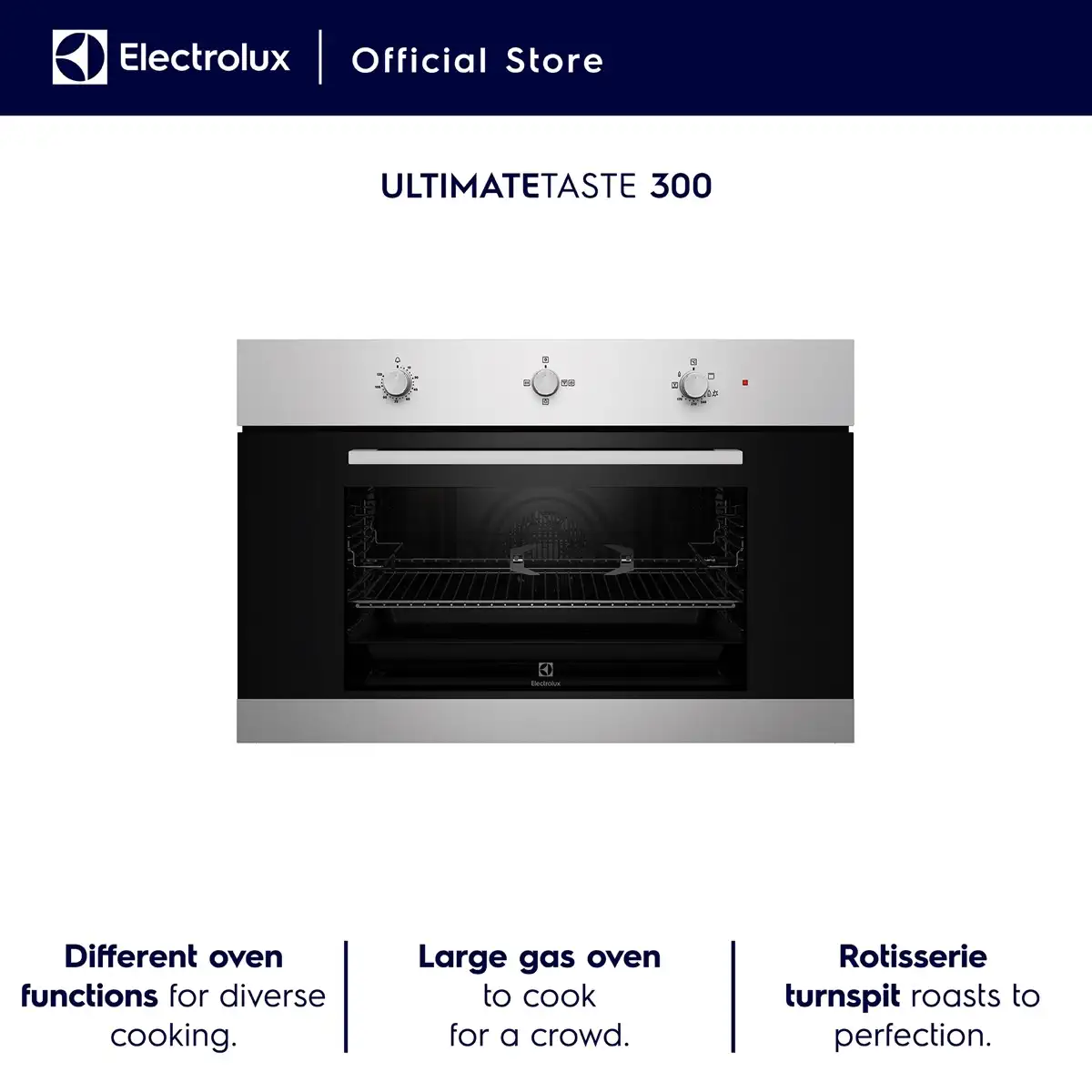 Electrolux UltimateTaste 300 Built-In Single Gas Oven, EOG9102CAX (88 L, 2100 W)