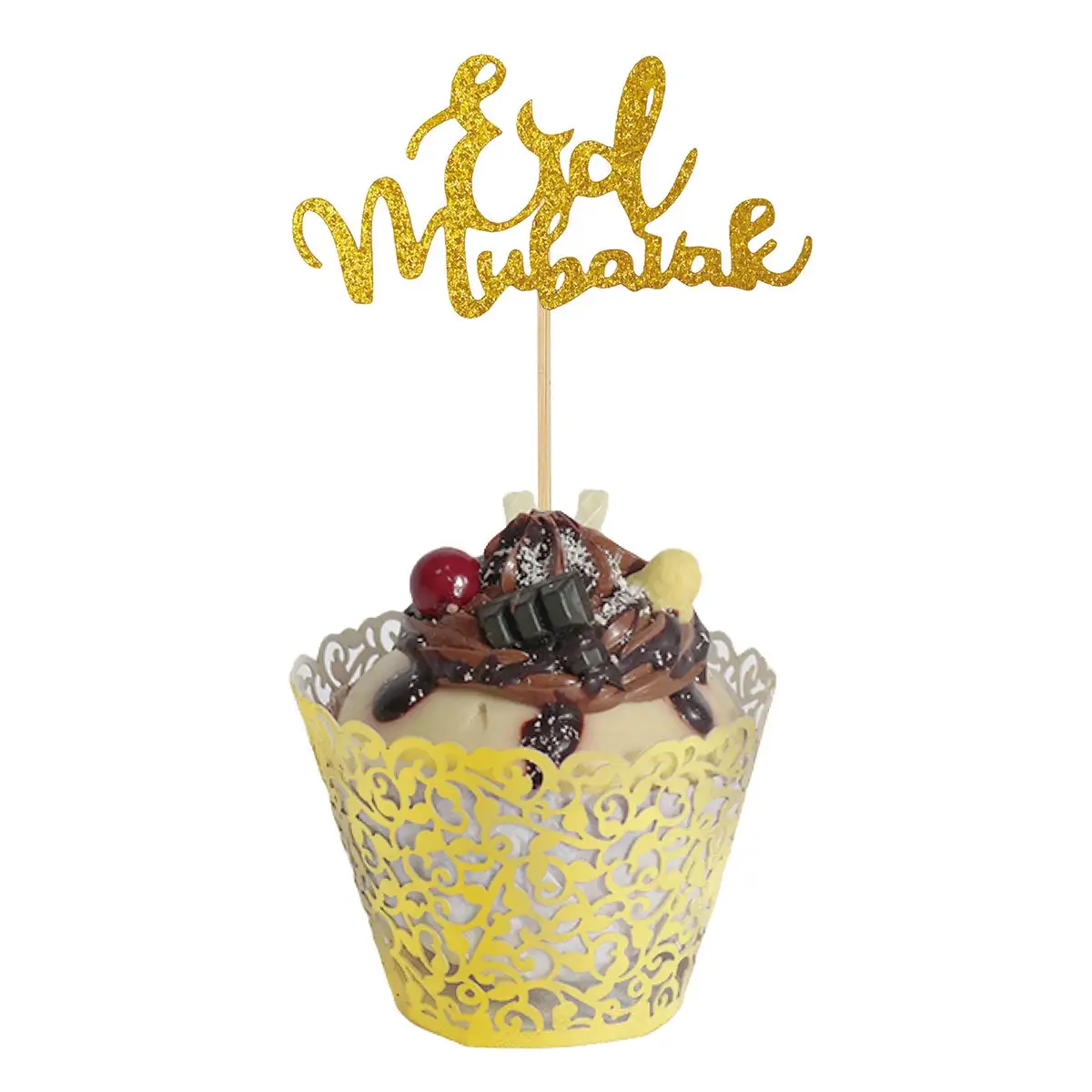 Party Magic Eid Mubarak Cake Topper Wrapper Set (15 cm, 8 Pc.)