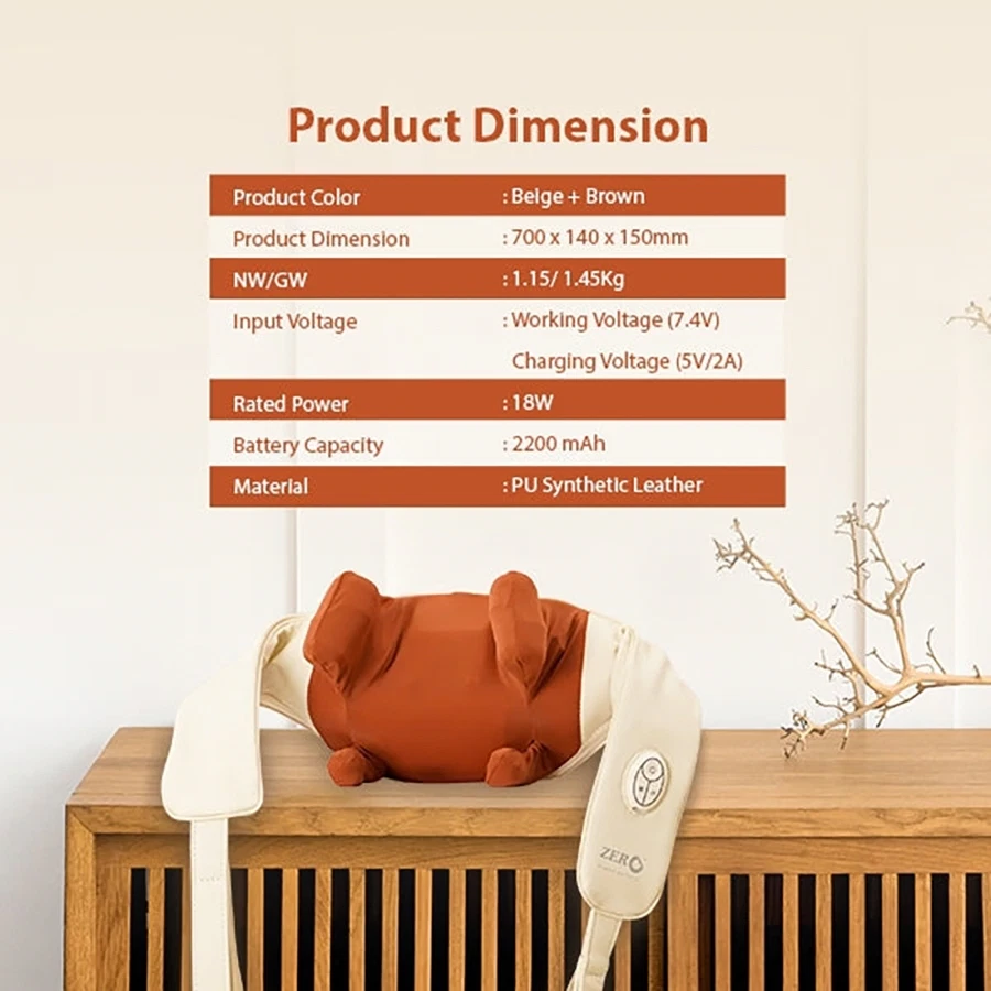 Zero Euphoria Minimalist Shoulder Massager (70 X 14 X 15 cm)