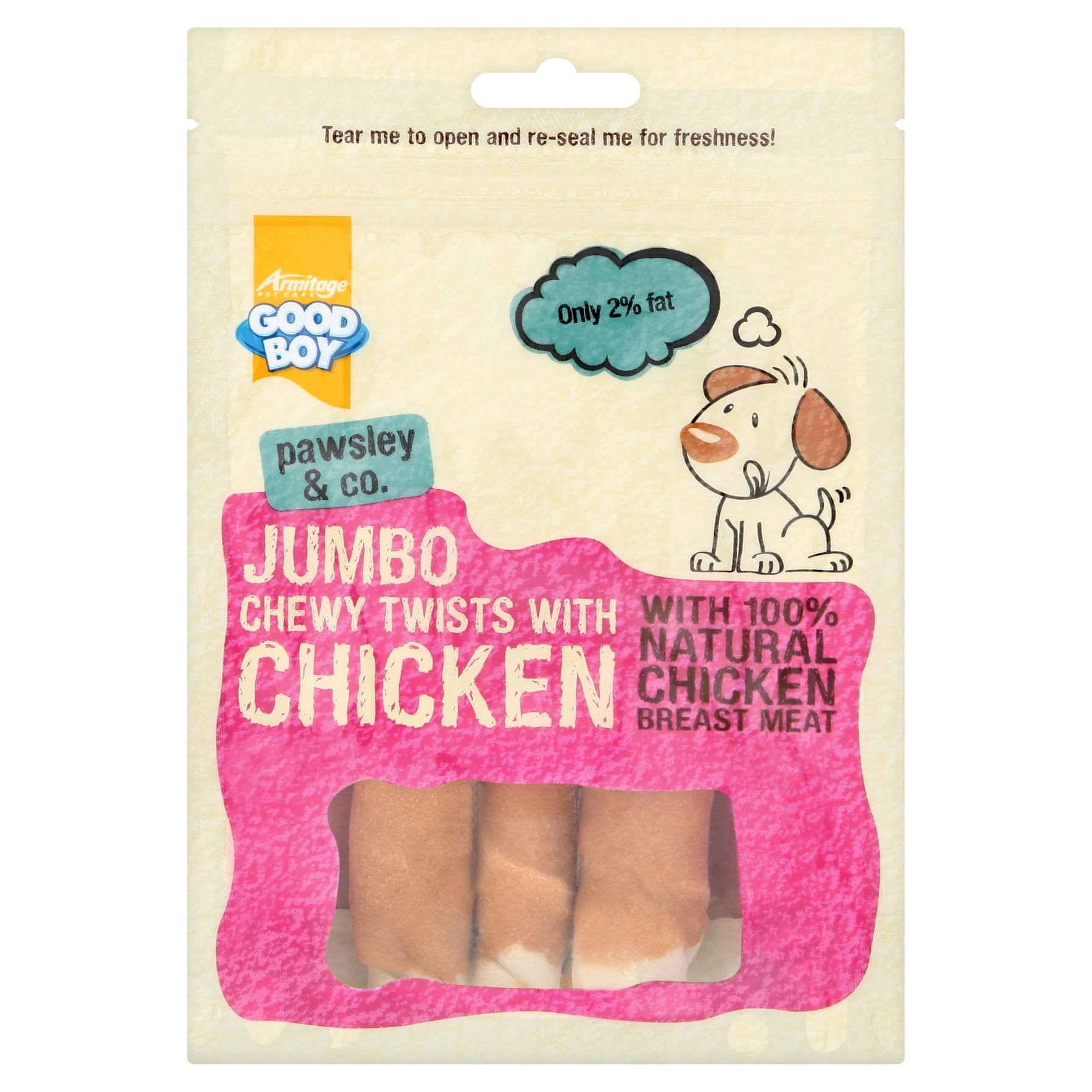 Armitage Good Boy Jumbo Chewy Chicken Twists Dog Treat (Adult Dogs, 100 g)