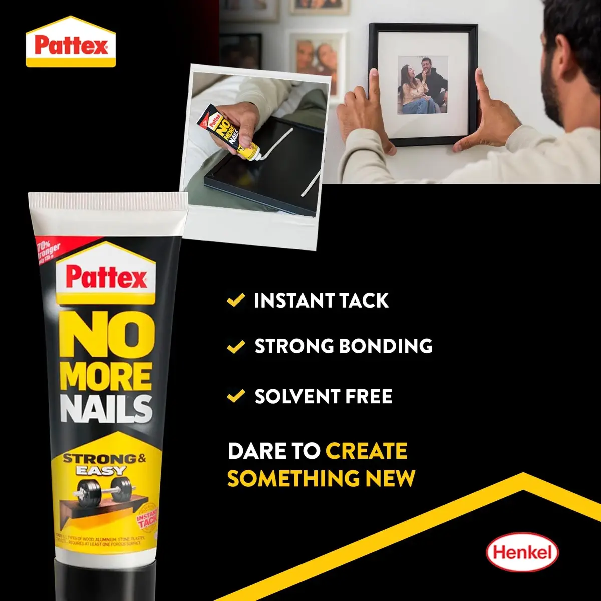Pattex No More Nails Strong & Easy Mounting Adhesive Tube (50 g)