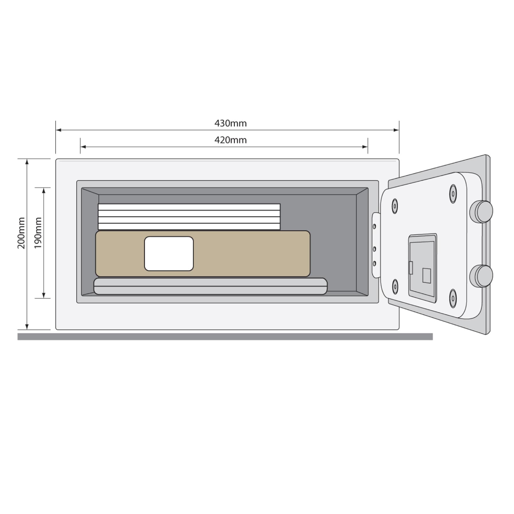 Yale Value Laptop Safe, YLV/200/DB1 (20 x 43 cm)