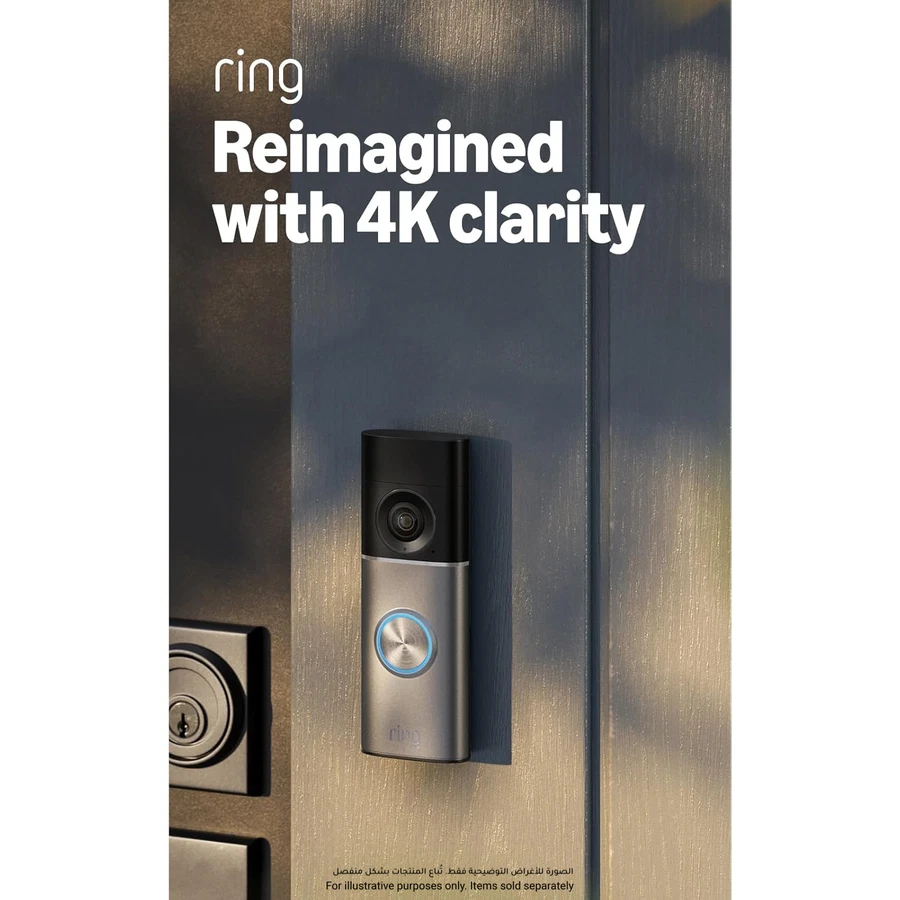 Ring Wired Video PRO 4K POE Door Bell, B0F7TFNLD1 (Grey)