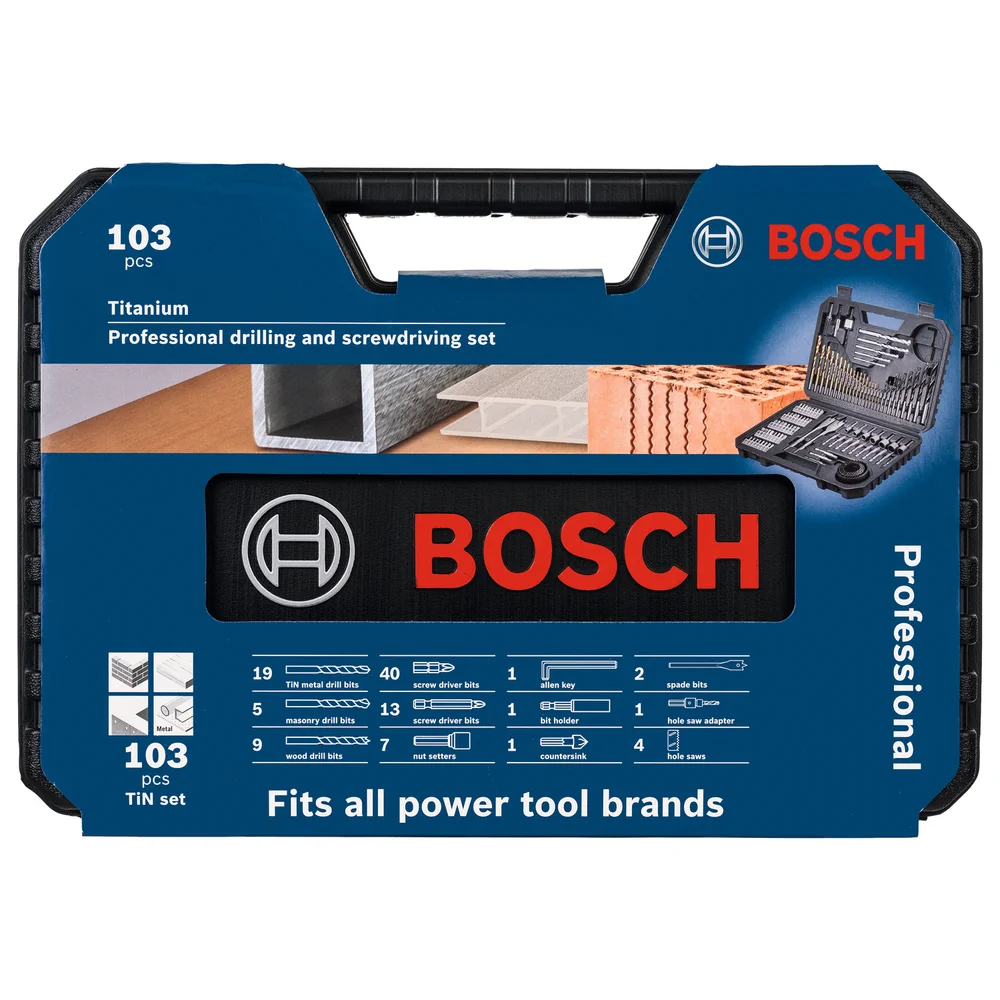 Bosch Cordless Hammer Drill W/2 x Batteries, 1 x Charger & Bit Accessory Set, GSB 18V-65