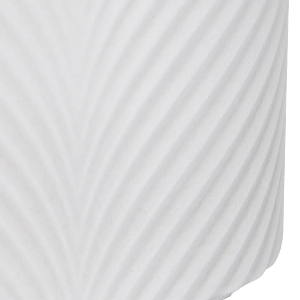 Verve Wave Pattern Ceramic Pot (13 cm, White)