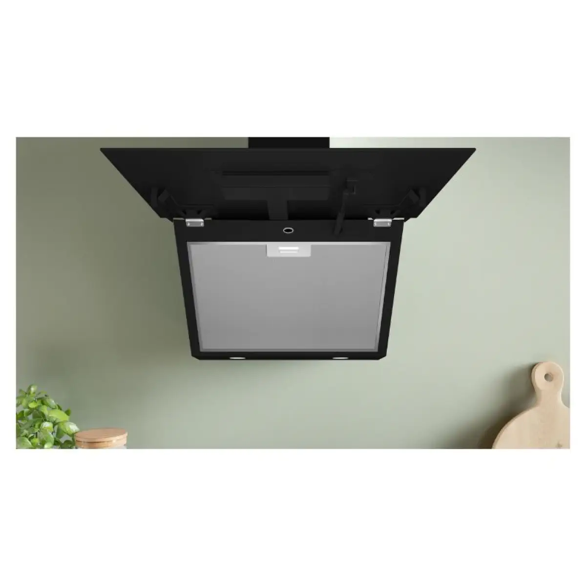 Bosch Series 4 Wall-Mounted Inclined Chimney Hood, DWK66PJ60M (Black, 39 x 59.6 x 40 cm)