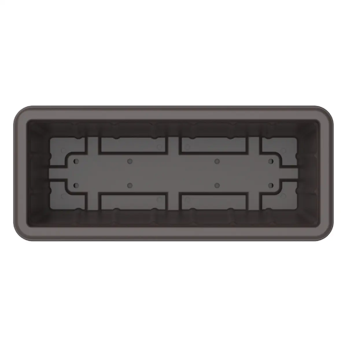 Cosmoplast Cedargrain Rectangular Plant Pot W/Tray (24 L, Dark Brown)