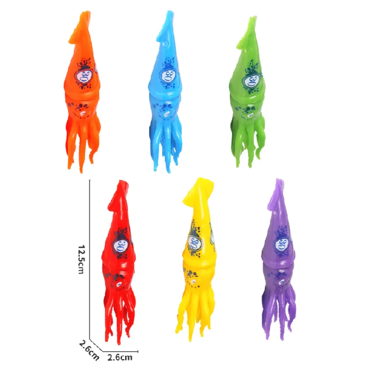 Mondo Diving Squid Toys Pack (Multicolors, 6 Pc.)