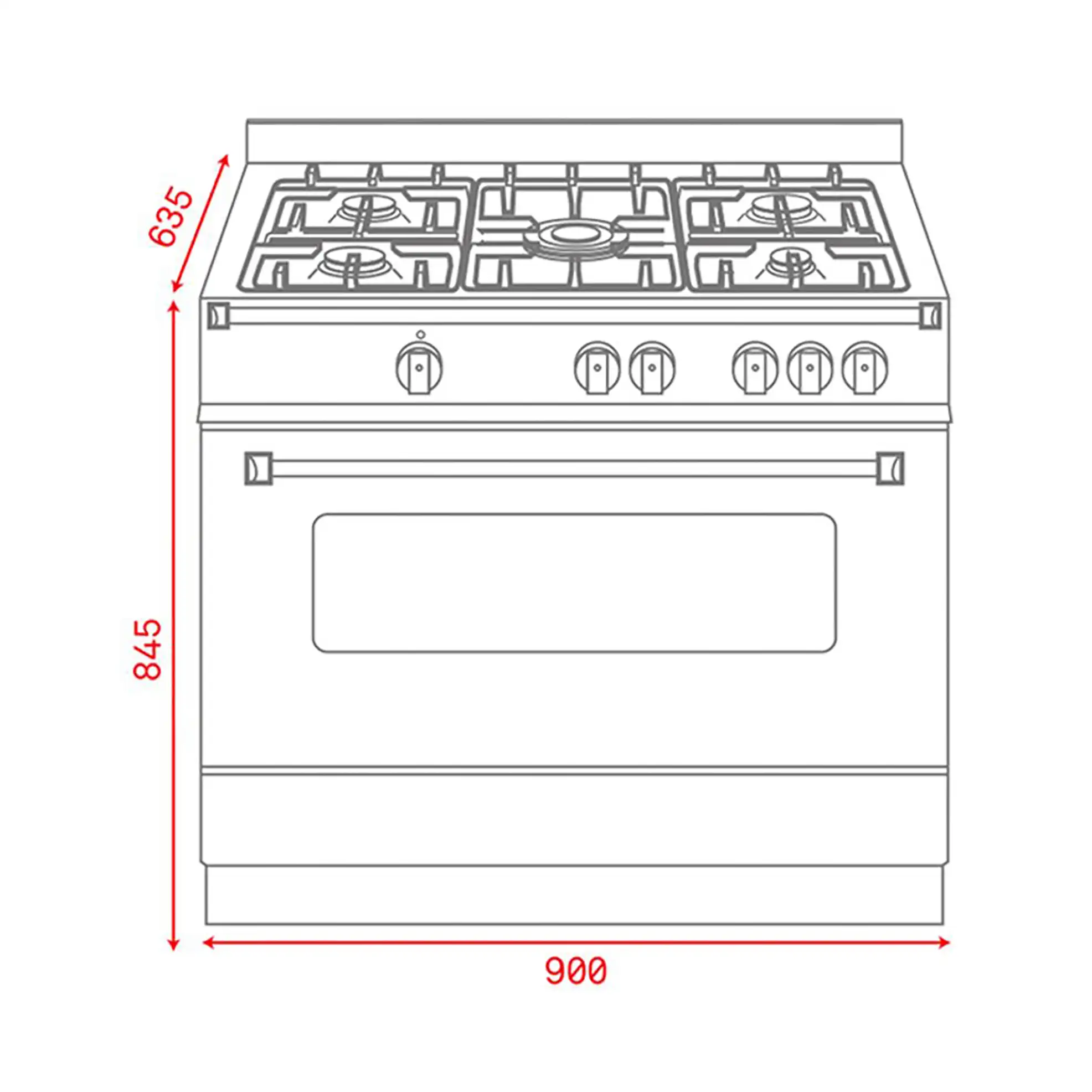 Teka Freestanding 5-Burner Gas Cooker, FS 902 5GG SS (90 x 60 x 85 cm)