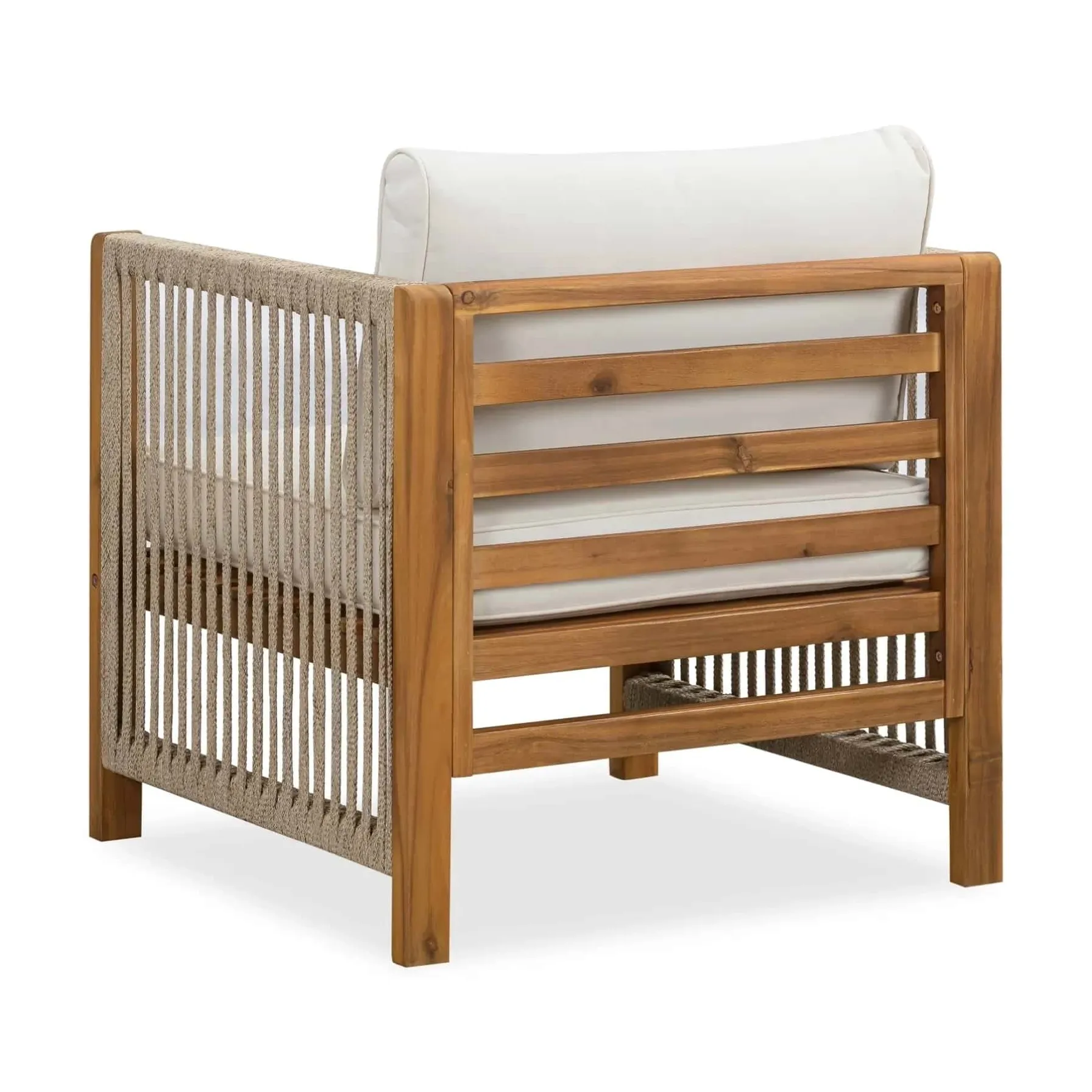 New Monterrey Acacia Wood Single-Seater Outdoor Sofa (2 Pc., 66 x 71 x 64 cm)
