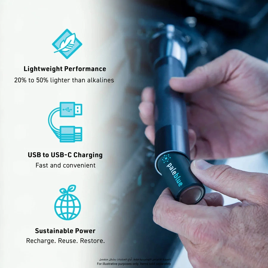 Paleblue USB-C Rechargeable Li-Ion C 2-Batteries Pack (1.5 V)