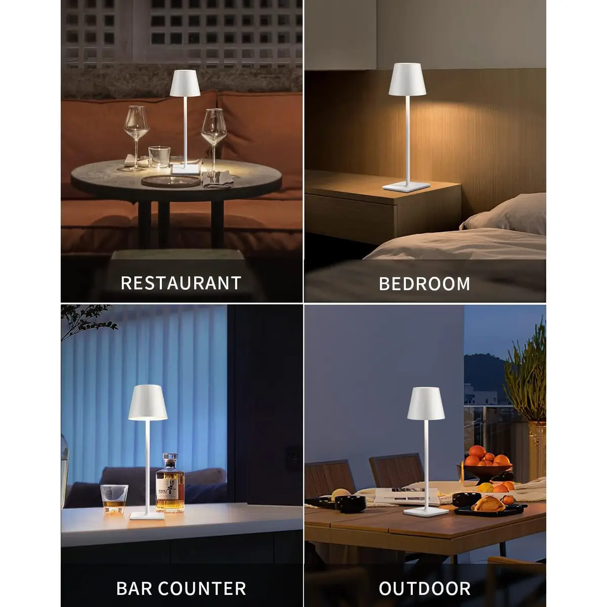 Levin Cordless USB Rechargable Dimmable Table Lamp (White, 5 W)