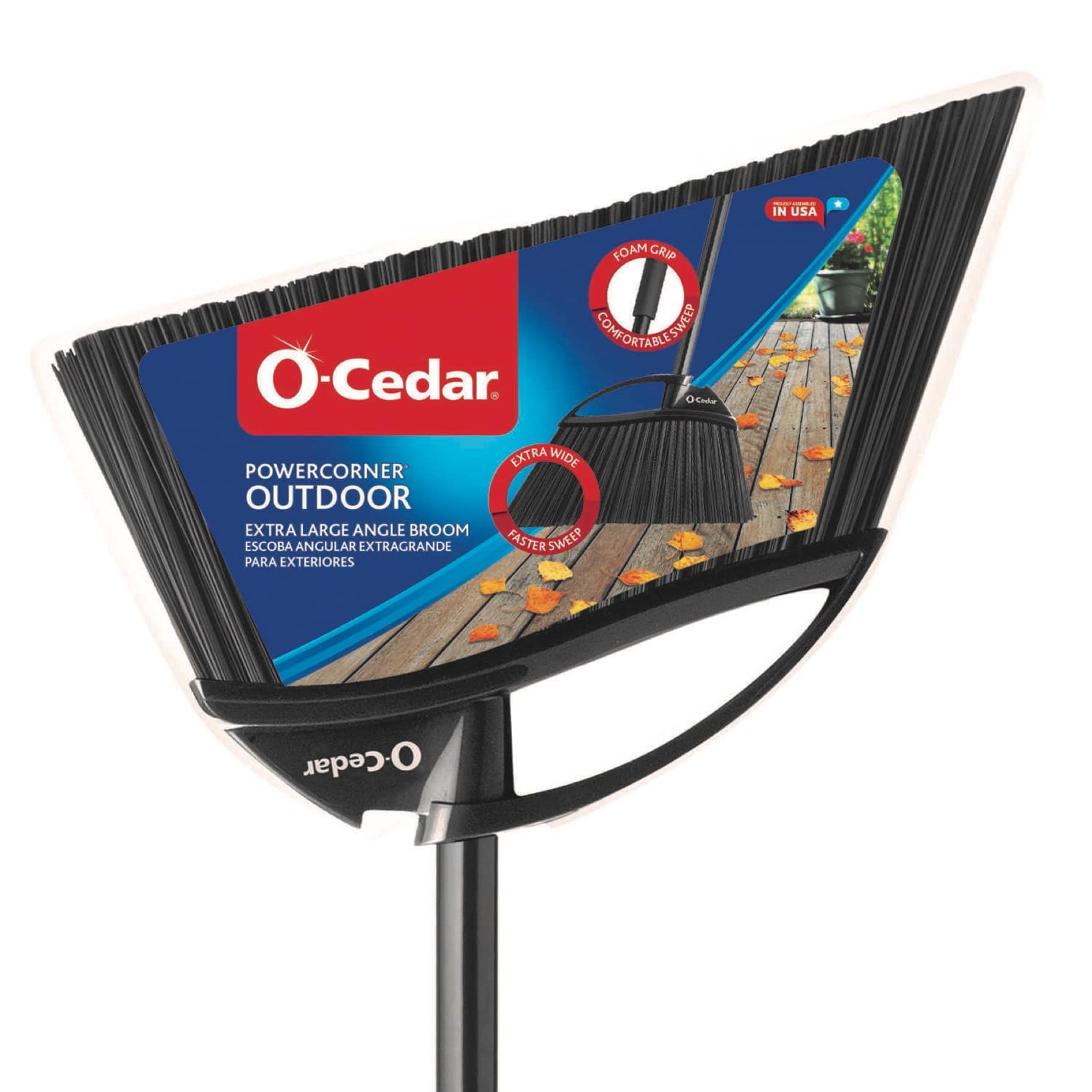 O-Cedar Power Corner Stiff Plastic Angled Broom (30.48 cm)