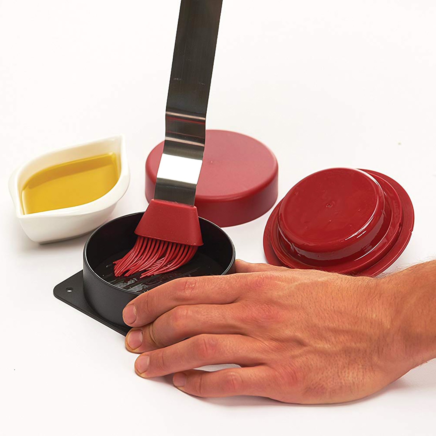 Grillpro Stuffed Burger Press (Red & Gray)