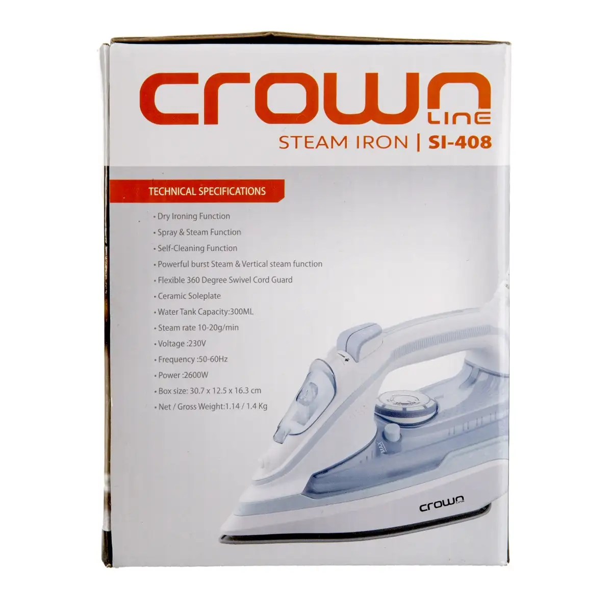 Crownline Dry and Steam Iron, SI-408 (2600 W, 300 ml) 