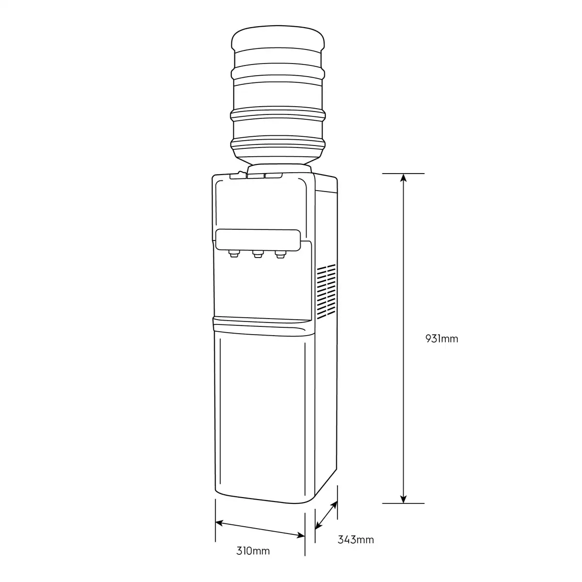 Electrolux Ultimatehome 300 Freestanding Top Loading Water Dispenser, EDBMFSXWG (450 W)