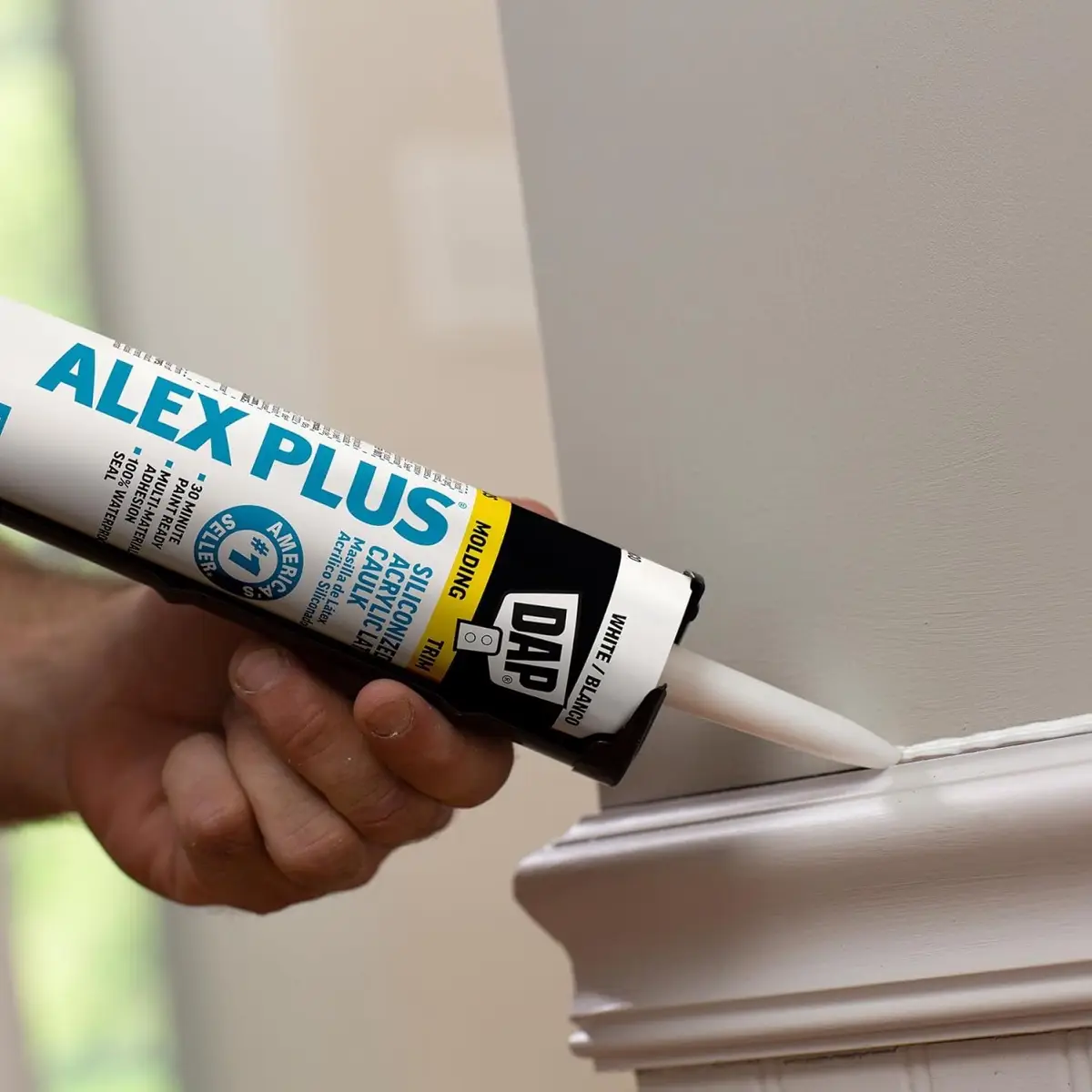 DAP Alex Plus Acrylic Latex Caulk Plus Silicone (300 ml, White)