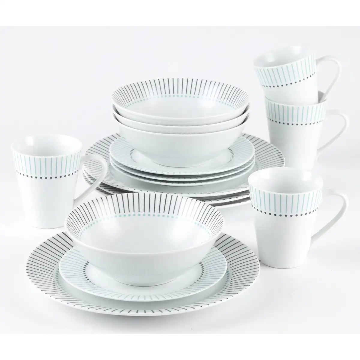 Jhumpa Porcelain Dinner Set (16 Pc, White)