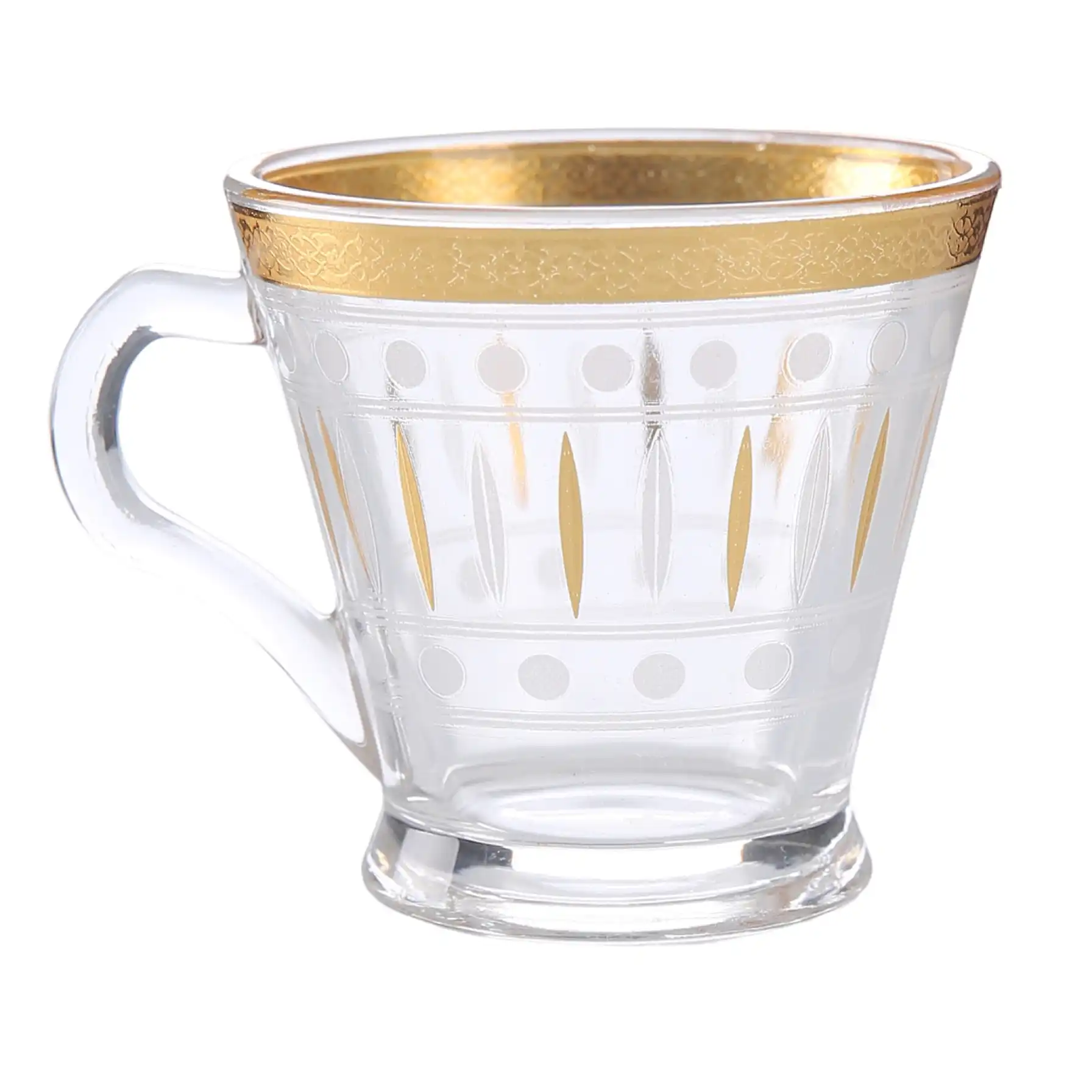 Orchid Glass Cup & Saucer Set (12 Pc., 200 ml)