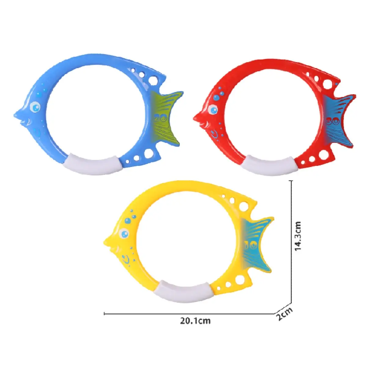 Mondo Diving Fish Ring Toy Pack (Multicolors, 3 Pc.)