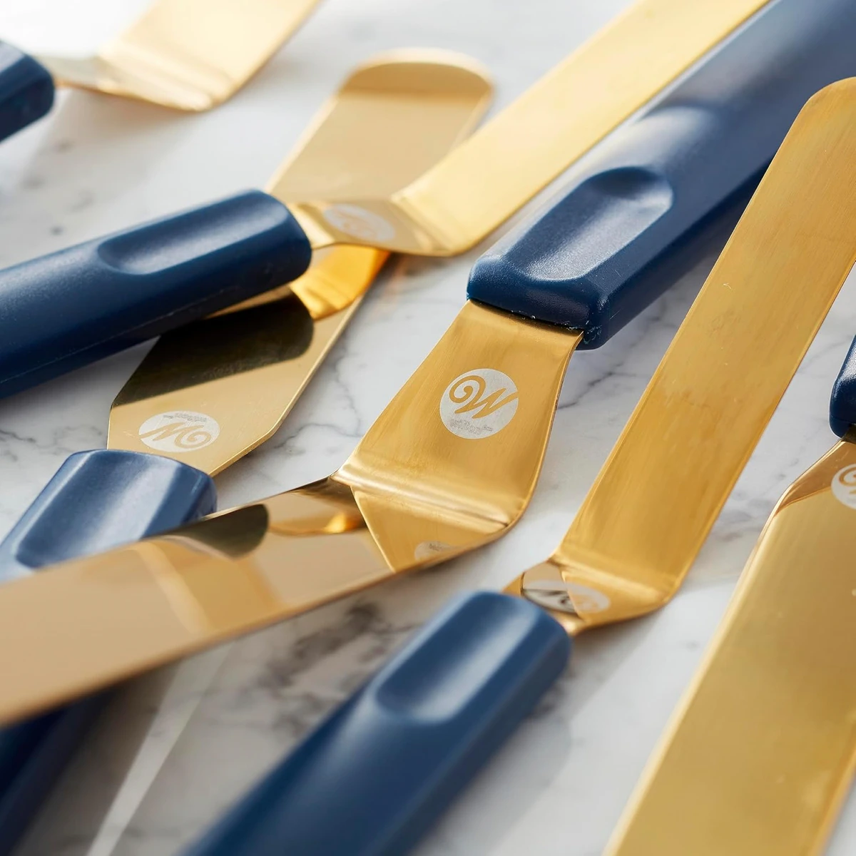 Wilton Decorating Spatula Set (Navy Blue & Gold, 3 Pc.)