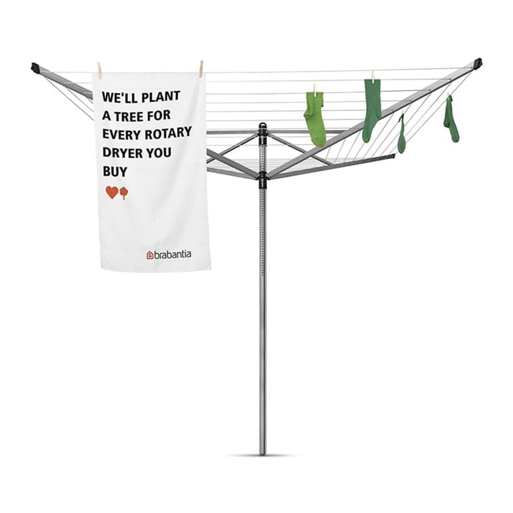 Brabantia Topspinner Dryer with Ground Spike (50 m, Silver)
