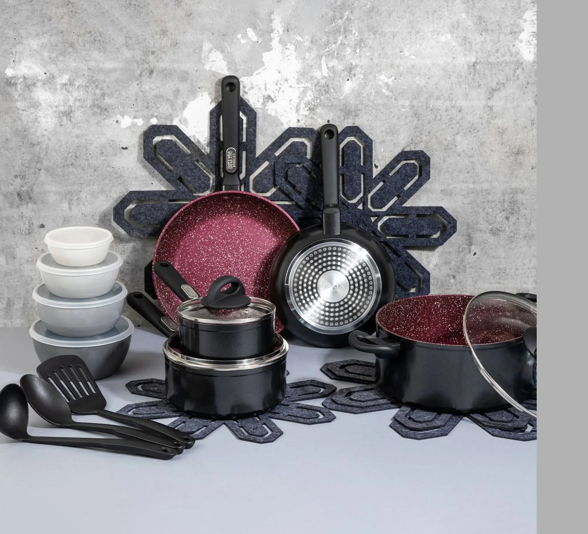 Zodiac Collection Nonstick Cookware Set (24 Pc., Cranberry)