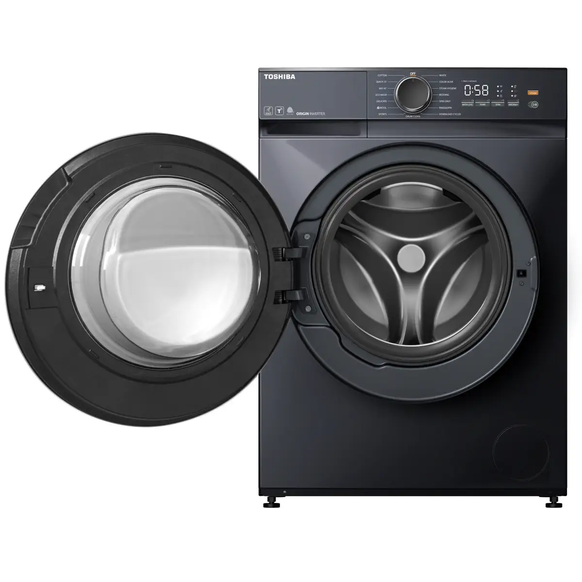Toshiba 9 Kg Freestanding  Front Load Washer, TW-T21BU100UWB(MG) (Grey, 1400 rpm)