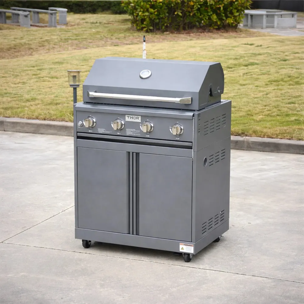 Thor Kitchen 4-Piece Modular Outdoor Kitchen Island (Matte Grey, 316 x 124 x 66 cm)
