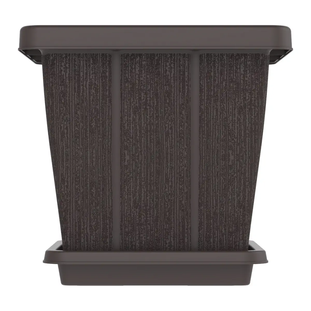 Cosmoplast Cedargrain Square Plant Pot W/Tray (Dark Brown, 45 L)