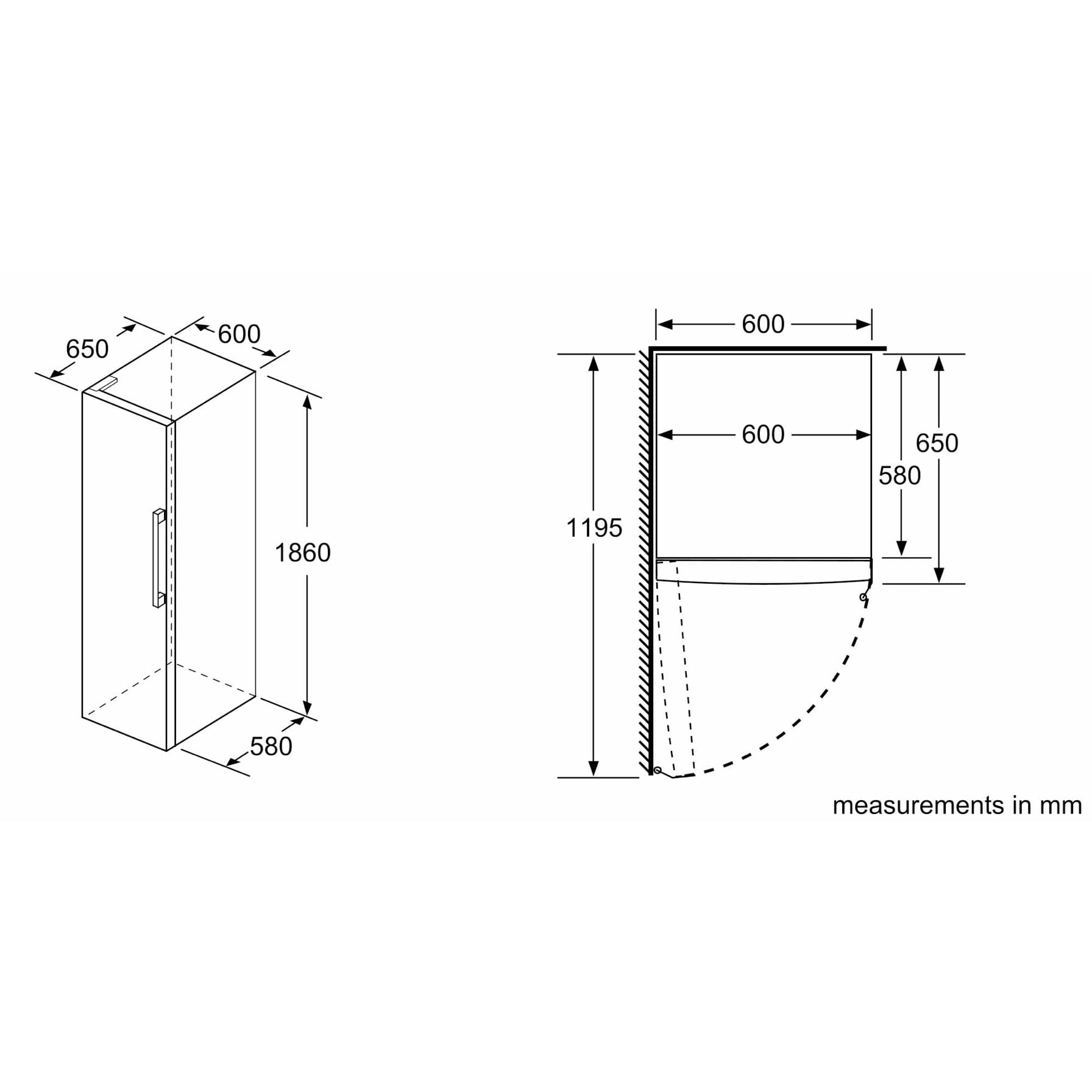 Bosch Freestanding Upright Refrigerator, KSV36VL3PG (346 L)