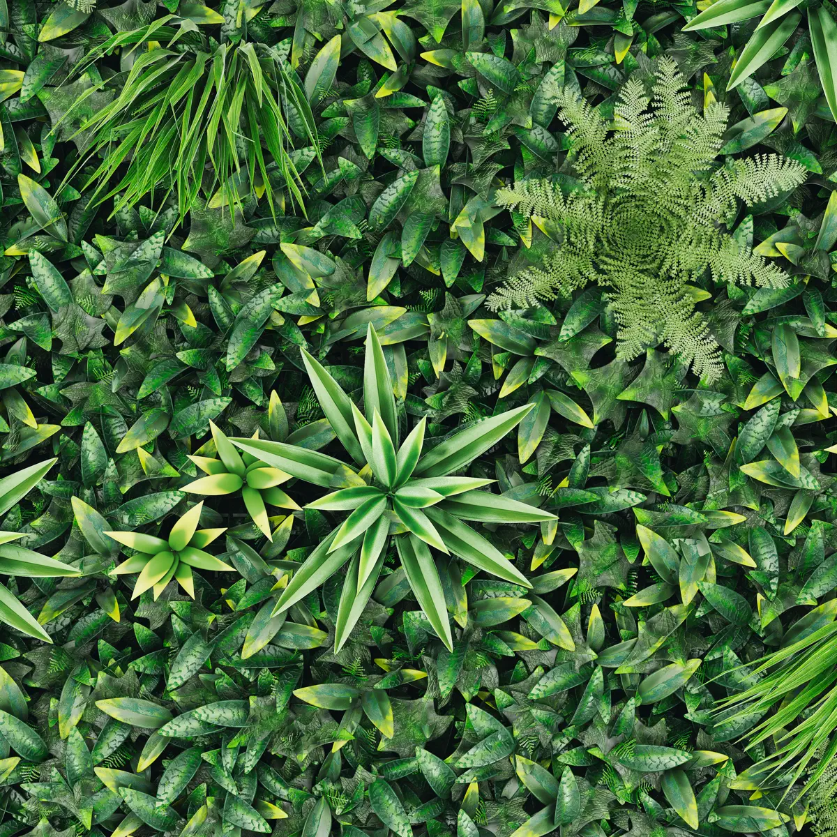 Klikstrom Vertical Square Artificial Plant Wall (5 x 100 x 100 cm)