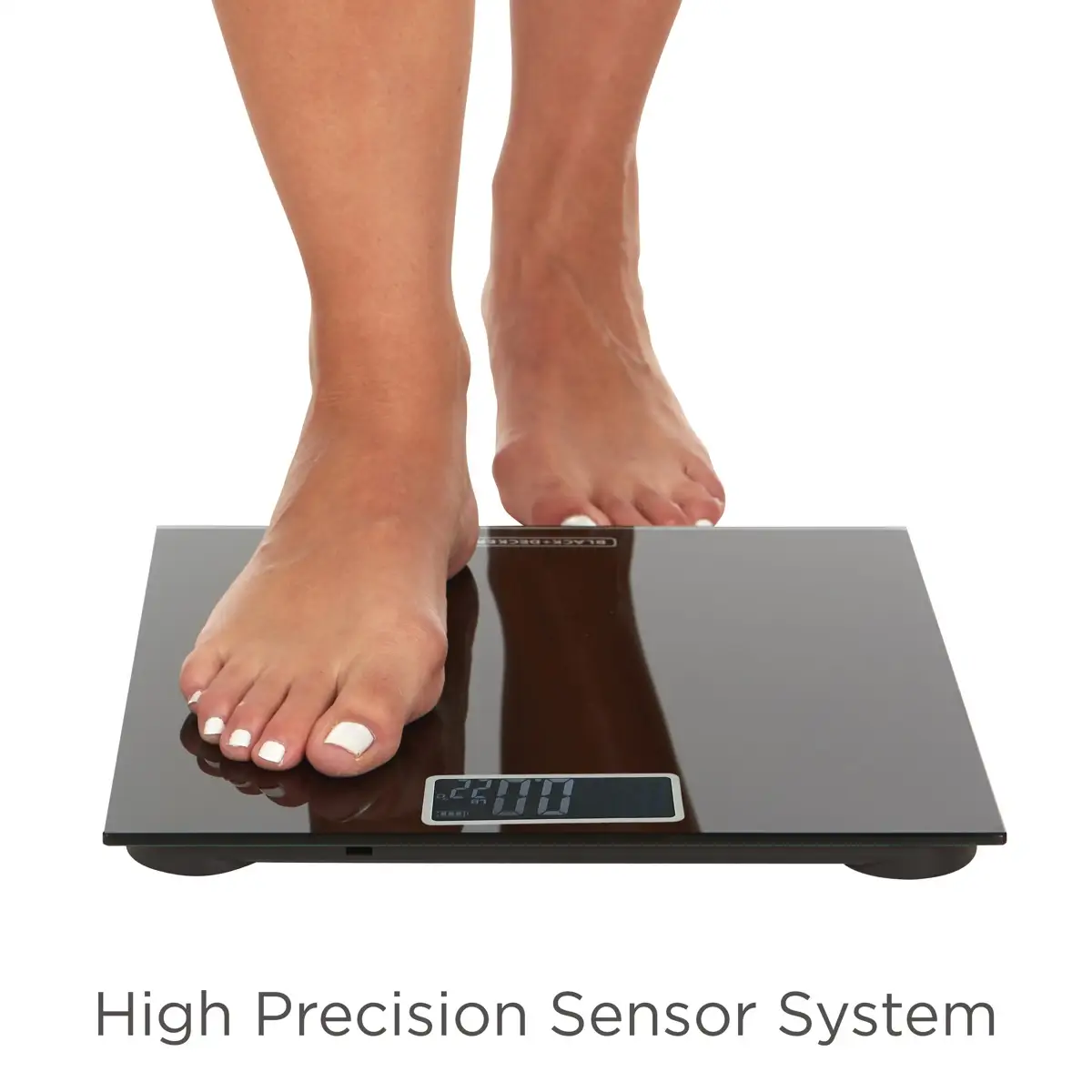 Black+Decker Digital Bathroom Scale (28 x 28 x 2.2 cm, Black)