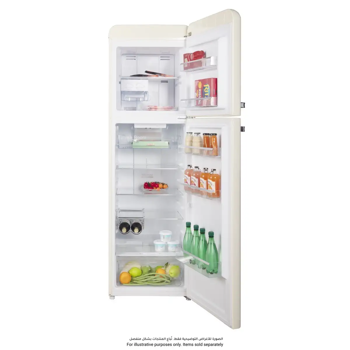 Hoover Freestanding Top Mount Retro Style Refrigerator, HTR-M326-RC (326 L)