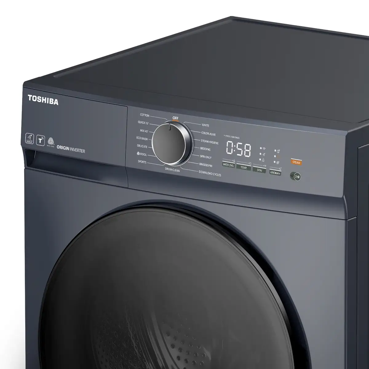 Toshiba 8 Kg Freestanding  Front Load Washer, TW-T21BU90UWB(MG) (Grey, 1400 rpm)
