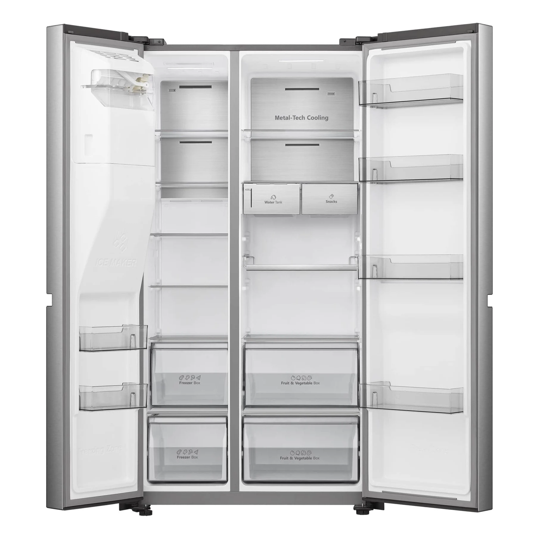 Hisense Freestanding Side-by-Side Smart Refrigerator, RS819N4ISU (601 L)