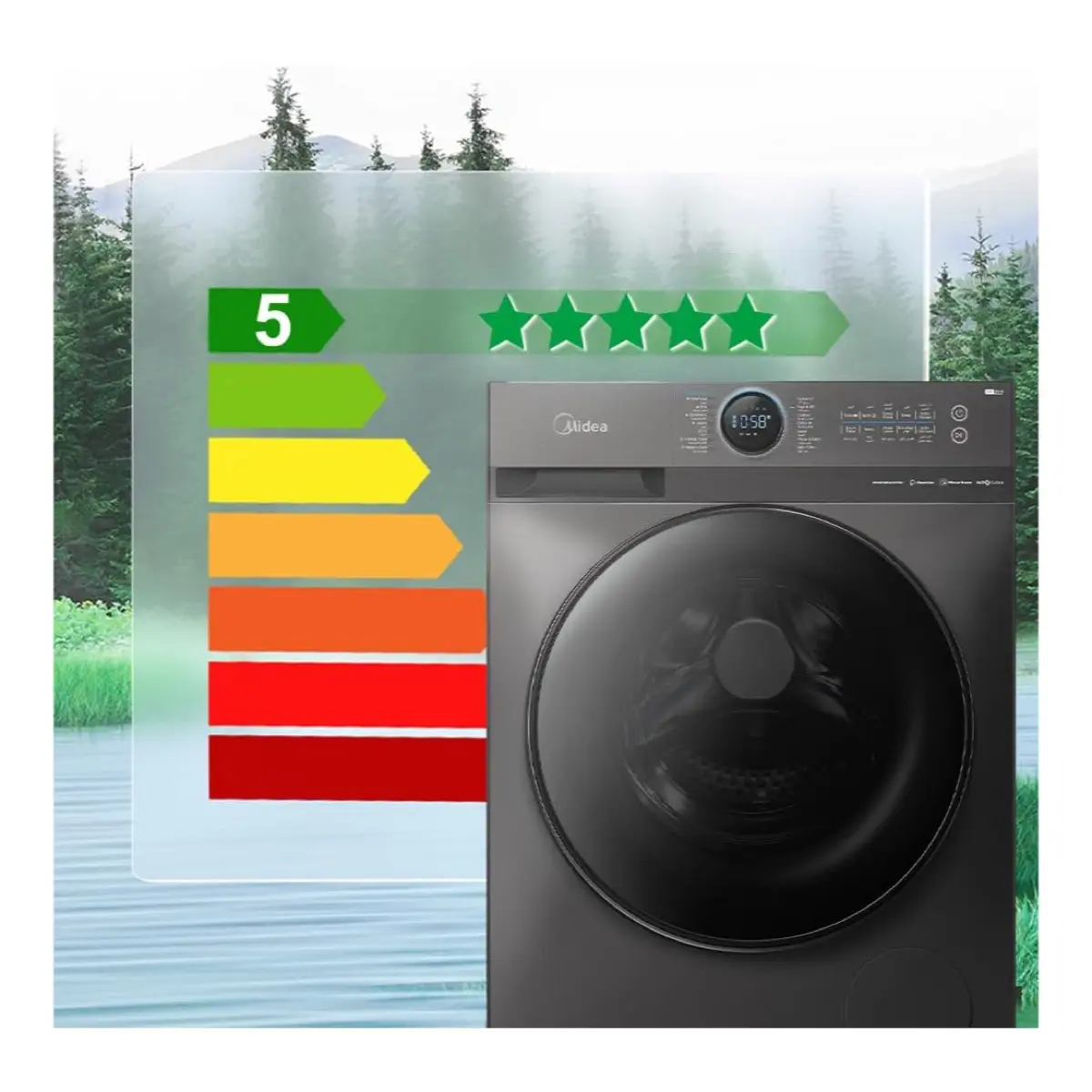 Midea 10 Kg Freestanding Front Load Washing Machine, MF200W100WBTGCC (1400 rpm)