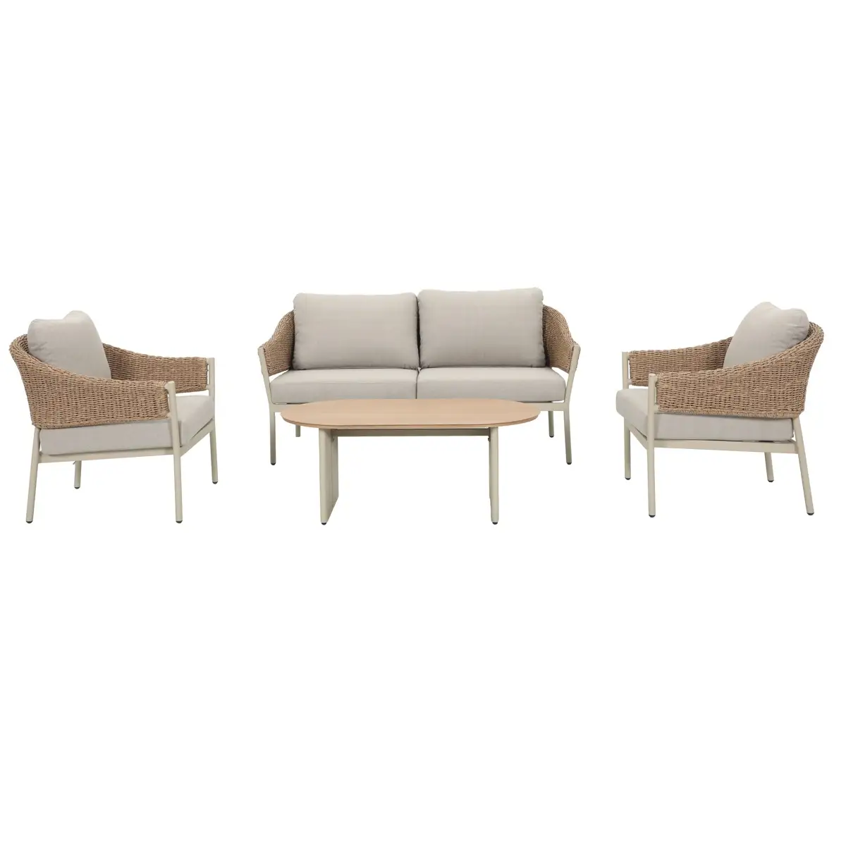 Lucca 4-Seater Aluminum Rattan Outdoor Sofa Set