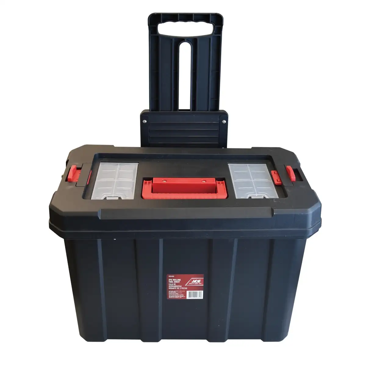 ACE 2-Piece Plastic Rolling Tool Chest with Handle & Wheels